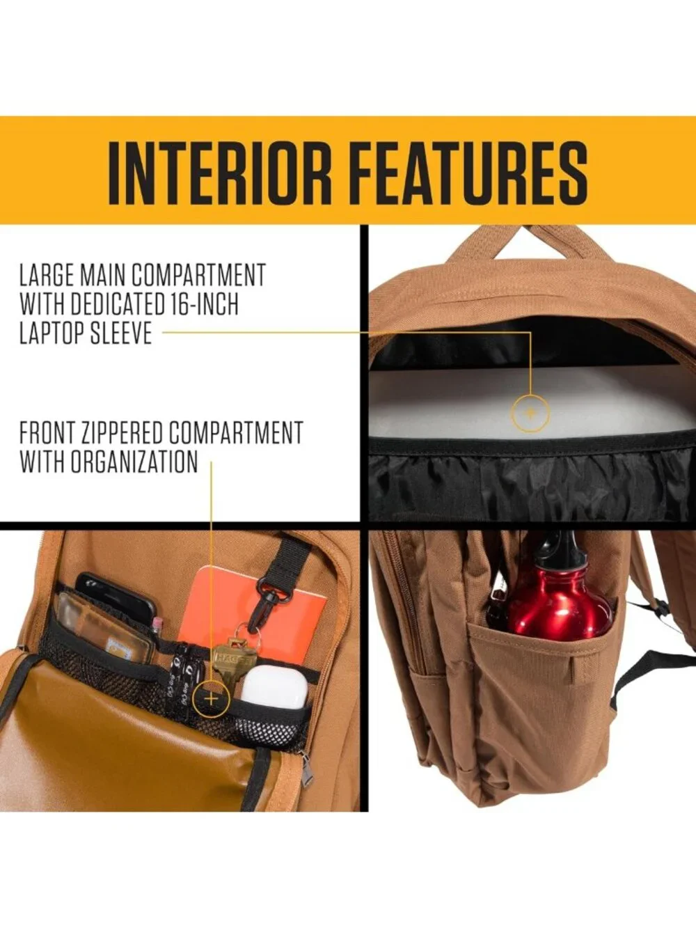 Classic Black 25L Backpack - Durable, Stylish, Perfect for School & Travel